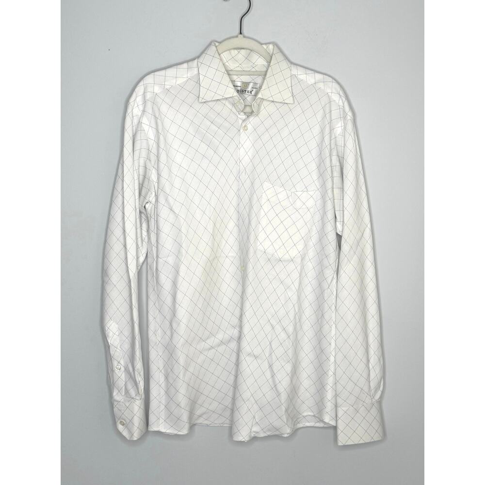 Vintage Chemises Mister Paris White Dress Button Down Long Sleeve Shirt 41-42 L
